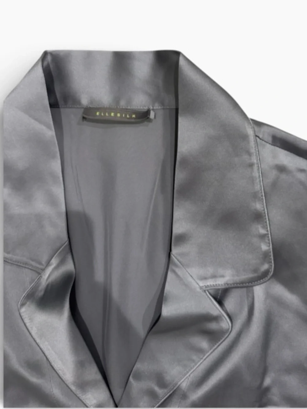 Elle Silk Gray Men's Silk Pajama Set XL
